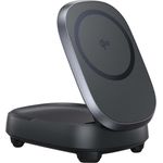 INIU MagPro 15W Qi2 MagSafe Ladestation, klappbar mit einziehbarer Halterung, wireless Charger, schwarz