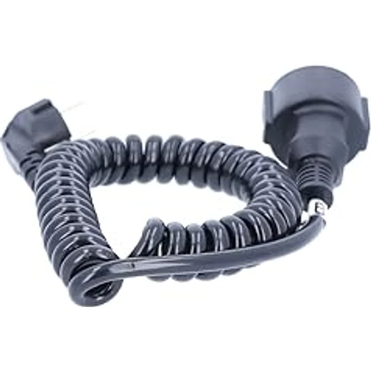 as – Schwabe Schutzkontakt-Spiralleitung – von 1 m auf 2,5 m dehnbares Spiral-Kabel mit Schutzkontaktwickelstecker & Schutzkontaktkupplung ''– 230 V - 16 A Verlängerungskabel – IP20 – schwarz I 70410 – Bild 4