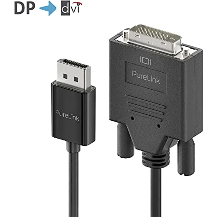 PureLink DisplayPort auf DVI Kabel, 2,00m, 1920 x 1200 WUXGA, vergoldete Steckkontakte, schwarz – Bild 2