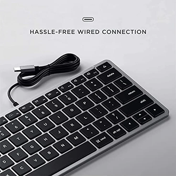 Satechi Slim W1 - Tastatur - hinterleuchtet (Eng. Int., Kabelgebunden), Schwarz – Bild 3