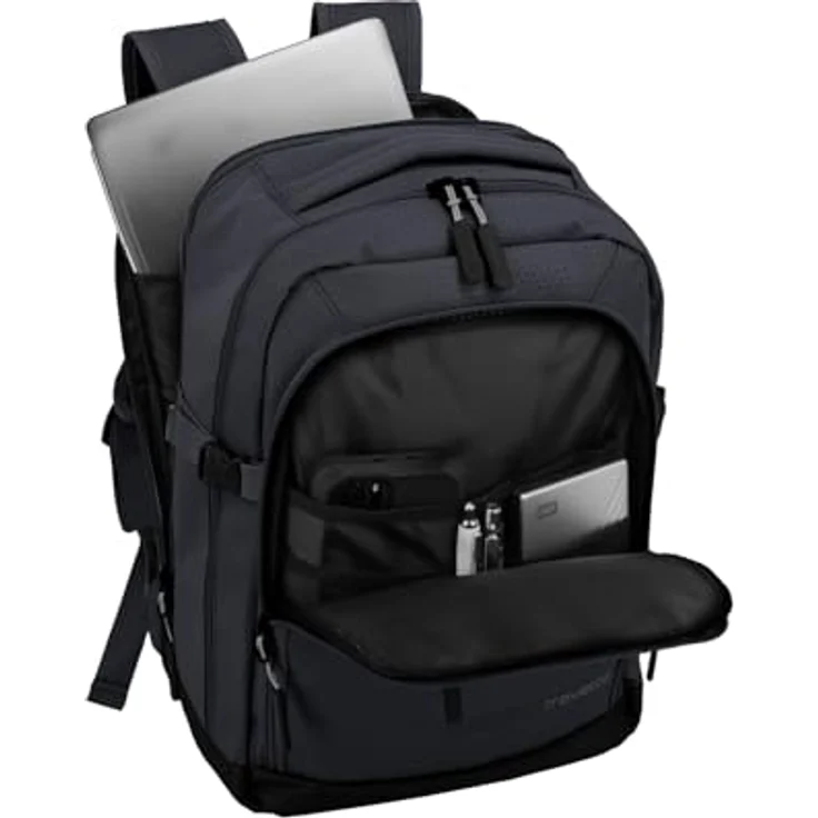 Travelite Handgepäck Rucksack, RyanAir Maße, KICK OFF, Laptop Rucksack 13 Zoll, Grau – Bild 4