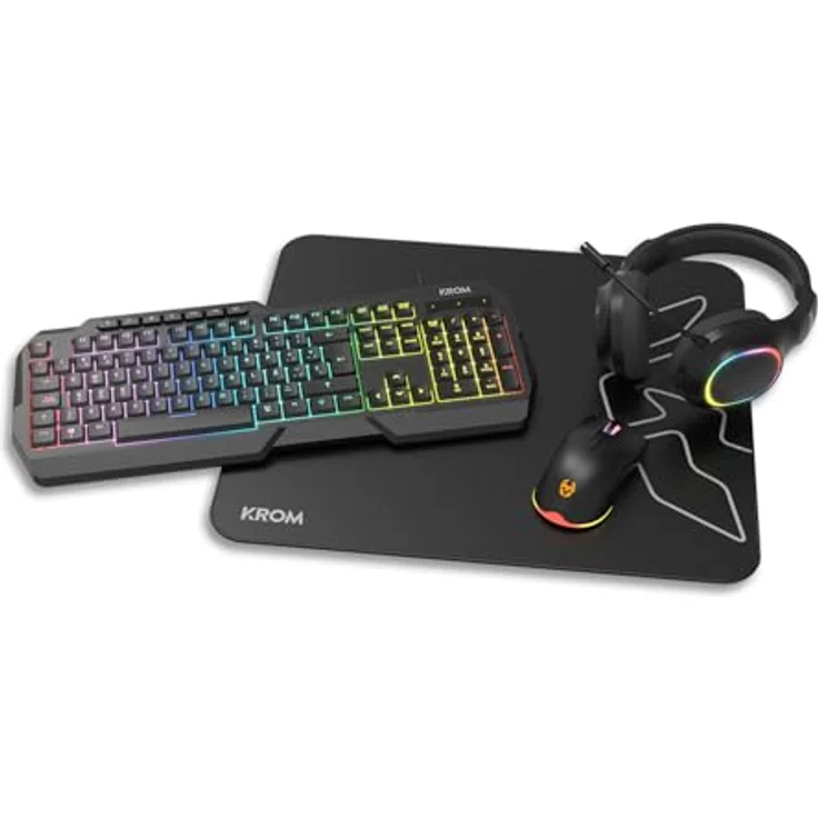 Krom Kenta, Kabelgebundene Gaming-Tastatur mit RGB-LED, Membran-Key-Switches, QWERTY, Schwarz – Bild 1