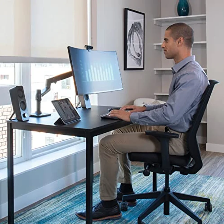 ERGOTRON LX Monitor Arm in Schwarz - Monitor Tischhalterung mit patentierter CF-Technologie für Bildschirme bis 34 Zoll und 33cm Höhenverstellung, 10 Jahre Garantie – Bild 3
