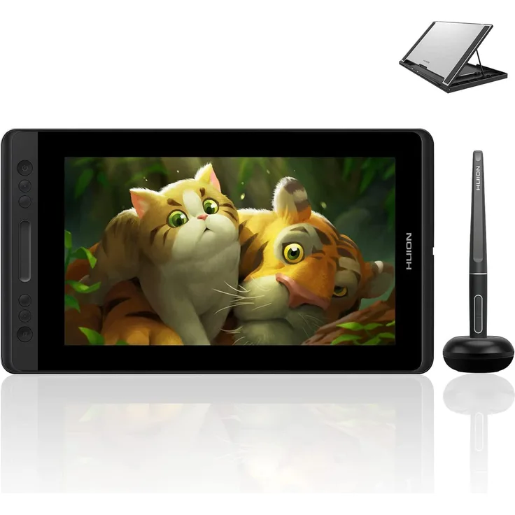 HUION Kamvas Pro 13, 13,3 Zoll Grafiktablett mit Display, 8192 Druckstufen, laminiertes Blendschutzglas, batterieloser Eingabestift, Typ C Schnittstelle