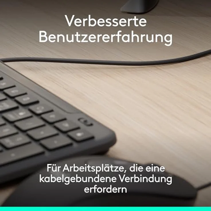 Logitech Signature Slim Wired Combo MK620, kabelgebundenes Tastatur-Maus-Set mit USB-C, deutsches QWERTZ-Layout, kompatibel mit Windows/Mac/Chrome, grafit – Bild 2