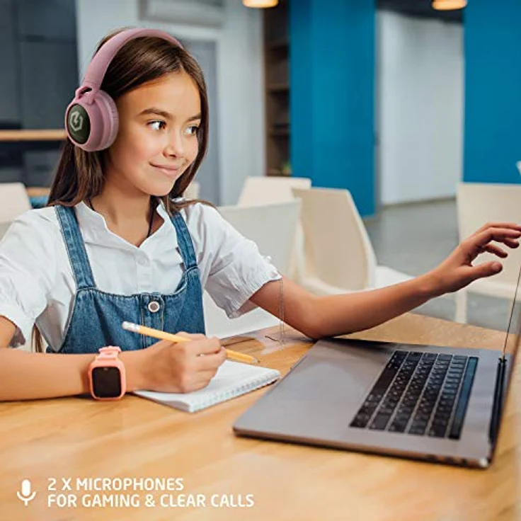 PowerLocus Bluetooth-Kopfhörer für Kinder, kabellos, 85 dB Lautstärkebegrenzung, Stereo-Sound, mit Mikrofon und Micro-SD, faltbar für Handy, Tablet, PC – Bild 3