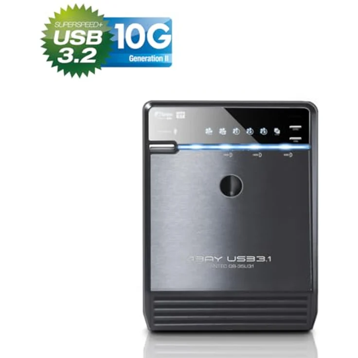 FANTEC QB-35U31 Externes 4-fach Festplattengehäuse (für 4x 8, 89 cm (3, 5 Zoll) SATA I-II-III Festplatten, USB 3.1 Generation II, Metallgehäuse) – Bild 4