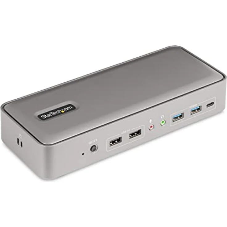 StarTech.com Dual Monitor USB-C KVM Dockingstation für Zwei Laptops, 2X 4K 60Hz DisplayPort Dock/KVM Switch, 5X USB, 90W/45W Power Delivery für Zwei Notebooks, Windows/macOS (129UE-USBC-KVM-DOCK) – Bild 1