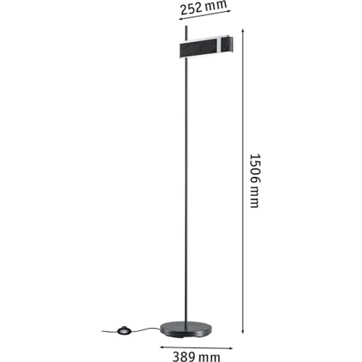 Paulmann Smart LED-Stehleuchte Jagun, anthrazit, ZigBee 3.0 mit Tunable White und schalldämpfendem Filzschirm, 151 cm – Bild 6