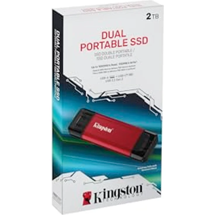 Kingston Tragbare duale SSD SPSD/2TB, 2TB Speicher mit USB-A/C, bis zu 1050MB/s, kompaktes Metallgehäuse – Bild 4