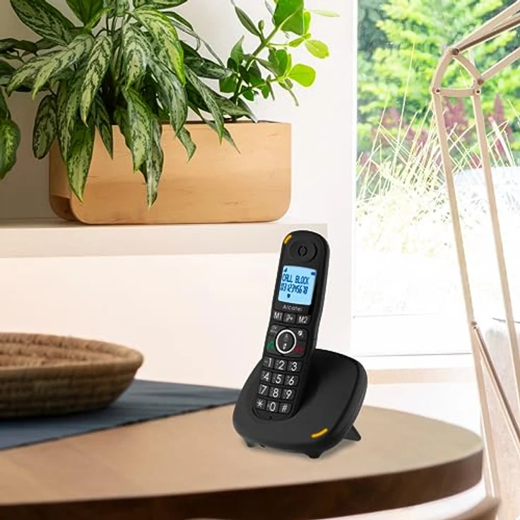 Alcatel XL595B Schnurlostelefon mit ergonomischem Design, großes Display, große Tastatur, blockiert unerwünschte Anrufe, schwarz – Bild 4