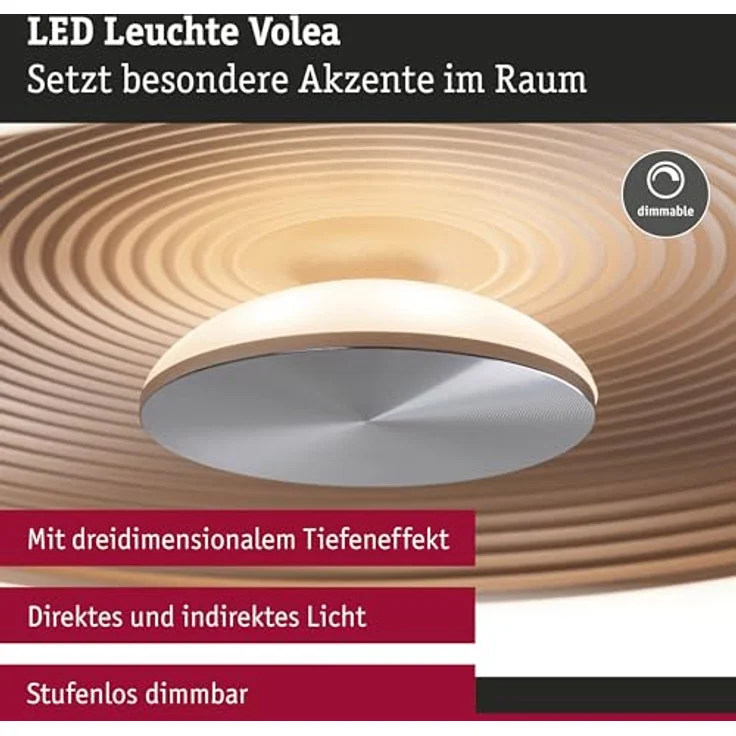 Paulmann WD Volea IP44 W/D dim LED 18W 320mm Schwarz Gold 230V Kunststoff Deckenleuchte mit Tiefeneffekt – Bild 4