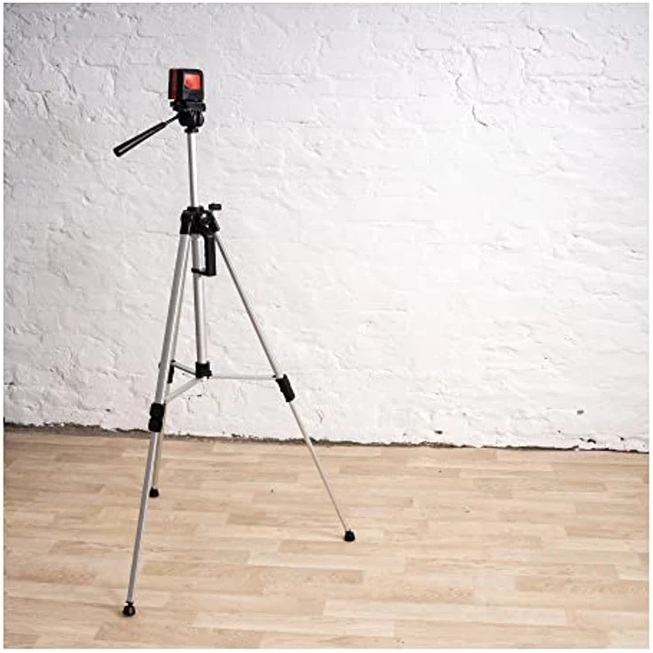 STIER Stativ 160, Baustativ aus Aluminium, Arbeitshöhe 57 bis 161 cm, 360° Drehfunktion, Neigungsfunktion, mit Tasche, Kurbelstativ, Stativ höhenverstellbar – Bild 2