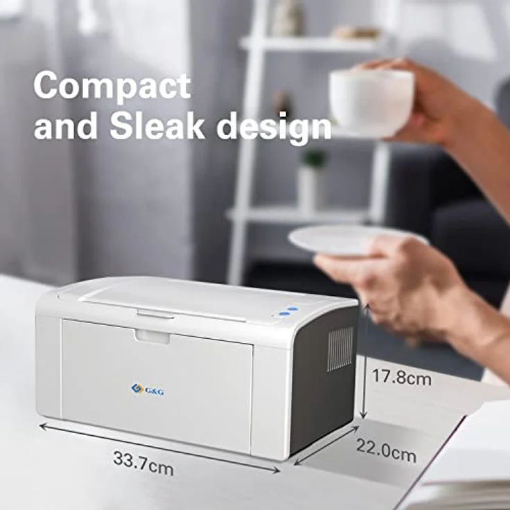 G&G Laserdrucker P2022W s/w 22 Seiten/Min. WLAN für Windows, MacOS und Linux, Android, Apple IOS Smartphone, Tablets (s/w Laserdrucker 22 Seiten) - Monochrom Laserdrucker mit 1200 x 1200 dpi Auflösung, WiFi und G&G Mobile Print App – Bild 4