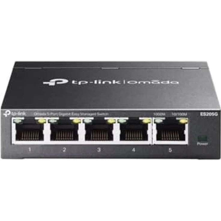 TP-Link Omada ES205G 5-Port Gigabit Easy Managed Switch, leises lüfterloses Design, Omada Cloud Management – Bild 1