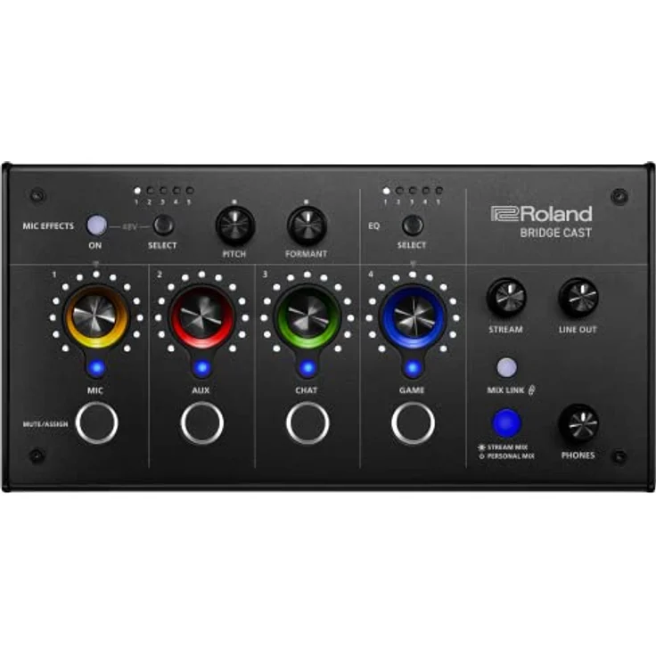 Roland BRIDGE CAST Dual Bus Gaming Mixer | Professionelles Audio-Streaming-Interface und Mixer für Online-Gamer | 32-Bit Hardware-DSP | USB-C Verbindung für Windows und Mac | XLR-Eingang für Mikrofone – Bild 2