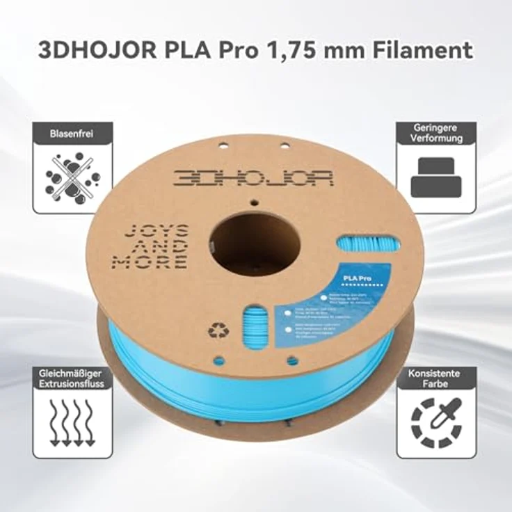 3DHoJor PLA+ Filament 1.75mm Himmelblau, 1KG, hohe Zähigkeit und Schichtadhäsion – Bild 2