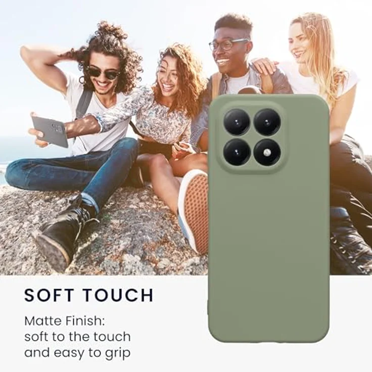 kwmobile Handyhülle für Xiaomi 15T - Silikon Case in Graugrün, flexibel und stabil mit rutschfester Oberfläche – Bild 4