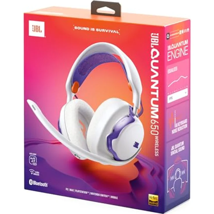 JBL Quantum 650, Over-ear Gaming Headset mit Bluetooth und USB Type-C, Weiß – Bild 10