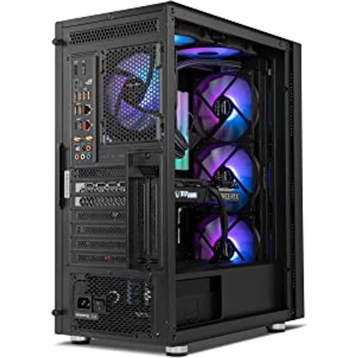 NOX Hummer Horus - NXHUMMERHORUS, Micro-ATX, ATX, Seitenwand und Frontseite aus gehärtetem Glas, 4 ARGB-Lüfter, 120 mm, kompatibel mit flüssiger Kühlung, RGB-Steuerung, Schwarz – Bild 2