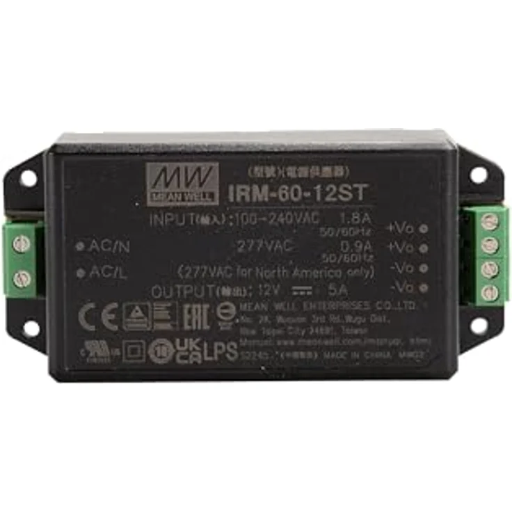 Mean Well IRM-60-12ST, AC/DC-Printnetzteil 60W, 12V/DC, max. 5A, LPS, UL, TÜV, CE, CB – Bild 1