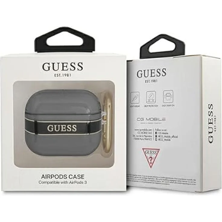 Guess GUA3HHTSK Hülle für AirPods 3 Cover schwarz/Black Strap Collection – Bild 3