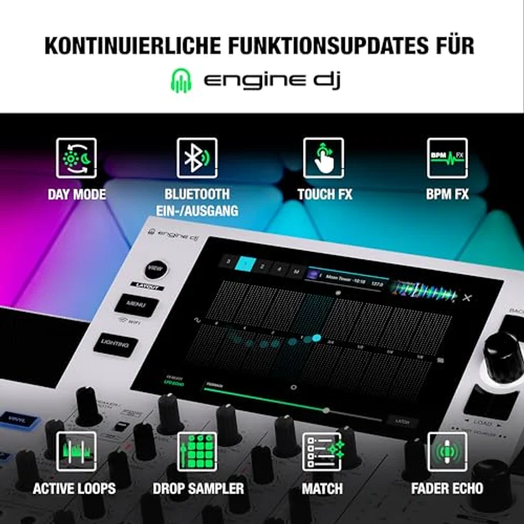 Denon DJ SC LIVE 4 WHITE, Standalone DJ-Controller mit 4-Decks, WLAN-Streaming, eingebauten Lautsprechern und Serato DJ & Virtual DJ kompatibel – Bild 4