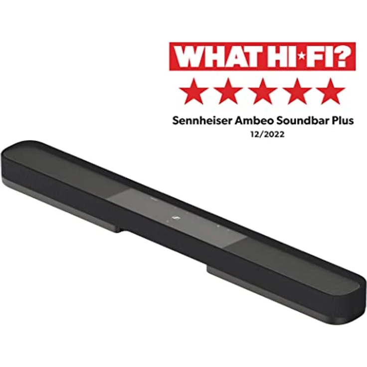 SENNHEISER AMBEO Soundbar Plus für TV und Musik - EU-Stecker - 3D Surround Sound, virtuelles 7.1.4-Lautsprecher-Setup, eingebaute Dual Subwoofer, erweiterte Streaming-Anbindung und Stimmverbesserung – Bild 2