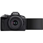 Canon EOS R50 Systemkamera + RF-S 18-45 is STM Objektiv + RF-S 55-210mm F5-7.1 is STM - Spiegellose Kamera (Digitalkamera mit Autofokus und Motiverkennung für Augen Tiere Fahrzeuge, 4k Videokamera)