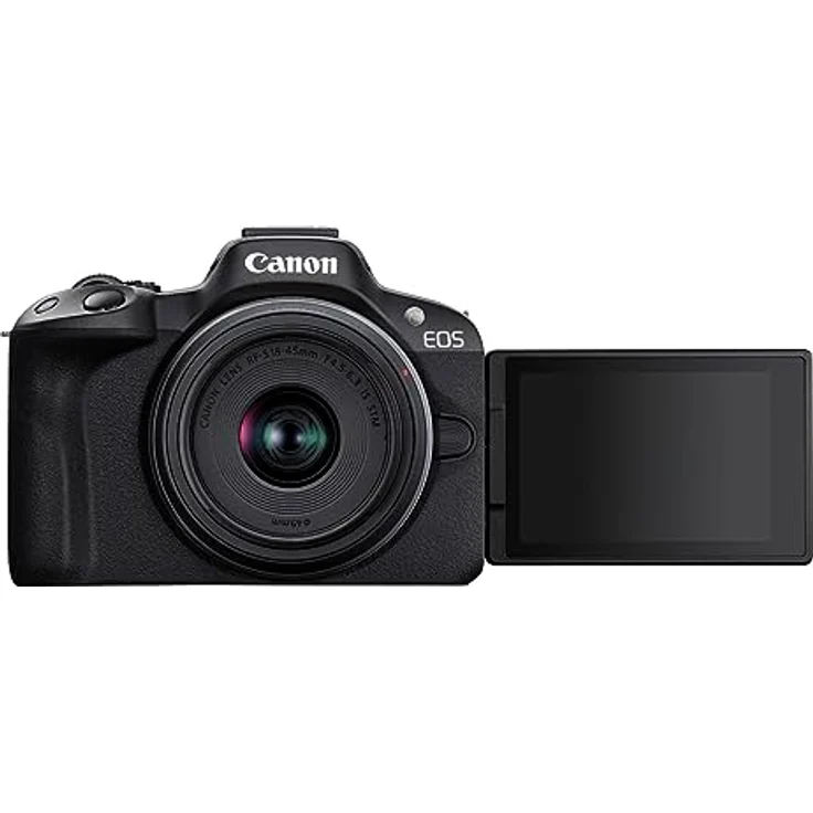 Canon EOS R50 Systemkamera + RF-S 18-45 is STM Objektiv + RF-S 55-210mm F5-7.1 is STM - Spiegellose Kamera (Digitalkamera mit Autofokus und Motiverkennung für Augen Tiere Fahrzeuge, 4k Videokamera) – Bild 1