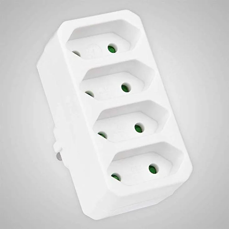as - Schwabe AS SCHWABE Euro-Vierfach-Stecker, weiß Steckdosenleiste mit 4 Euro-Steckdosen – Bild 2