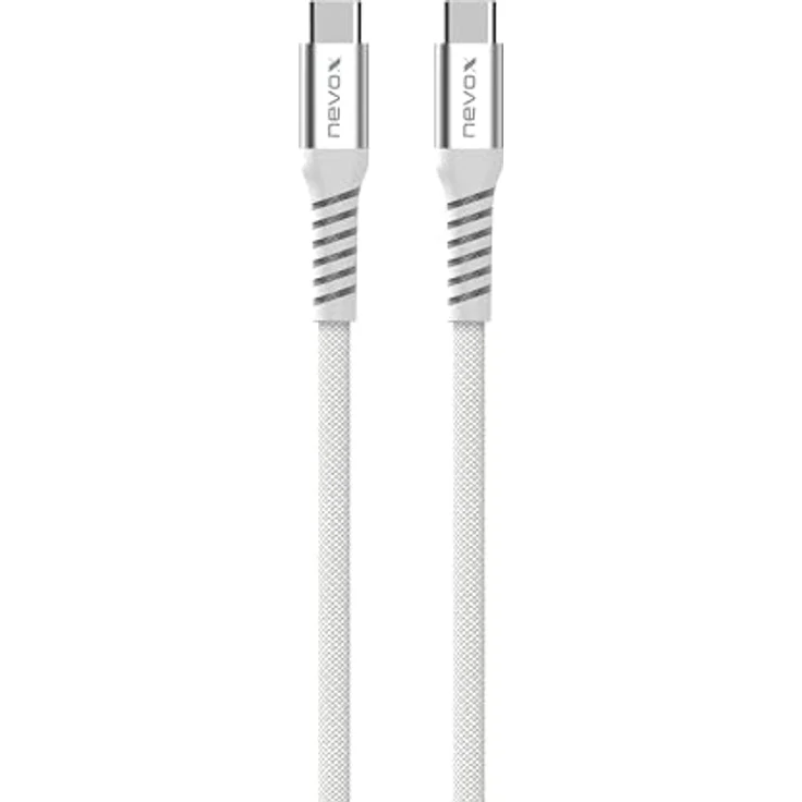 Nevox 2M USB-C zu USB-C 2.0 Kabel, 48V/5A (240W), magnetisch aufrollbar, USB-IF zertifiziert, 2 m, weiss – Bild 4