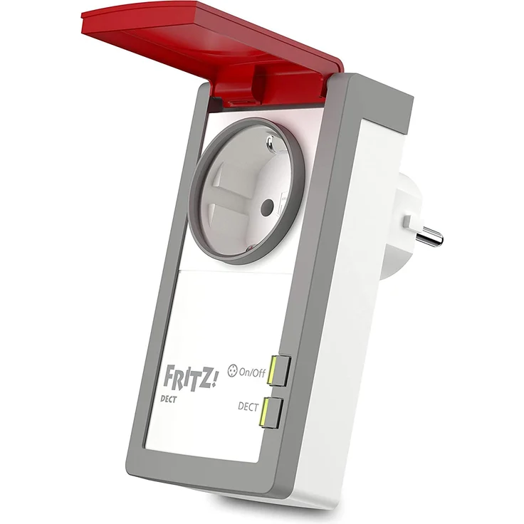 AVM FRITZ!DECT 210, Intelligente Steckdose für Smart Home, steuerbar zum Energie sparen, mit Spritzwasserschutz (IP44) für Einsatz im Außenbereich, weiß (‎20002723) – Bild 1