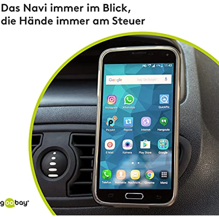 Goobay 38685 Magnethalterungs-Set Universal im Slim Design für Smartphone Auto schwarz-silber – Bild 9