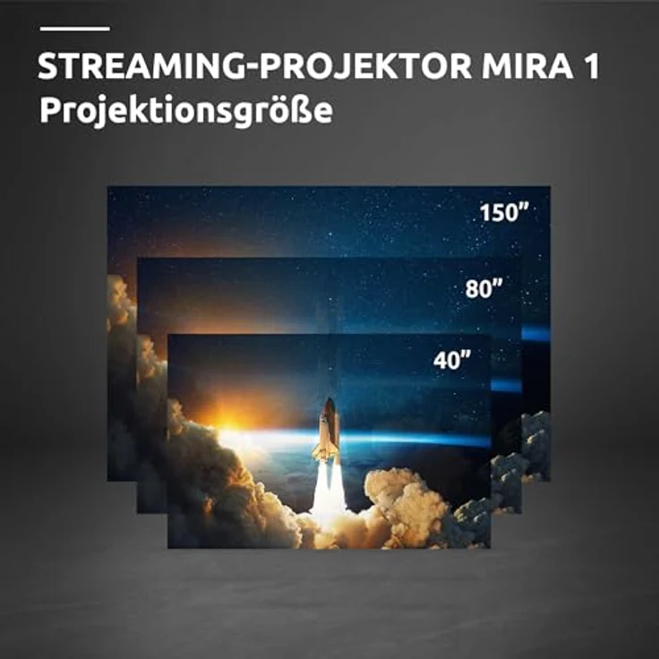 Strong Mira 1, Full HD Beamer mit 300 ANSI Lumen, tannengrün und schwarz, Google TV, 40-150 Zoll Projektionsgröße – Bild 5