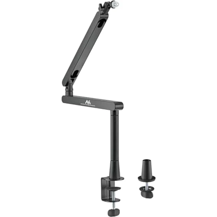 Maclean MC-971, professioneller Mikrofonhalter mit ausziehbarem Wiesenarm, max. 2 kg, Schwarz – Bild 1