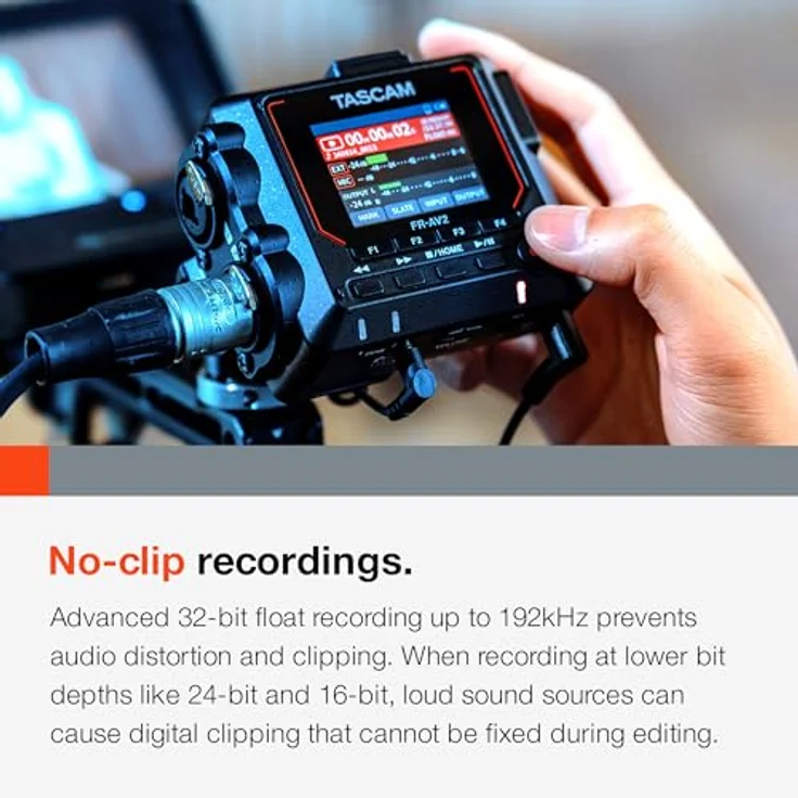 Tascam FR-AV2, 2-Kanal Feldrecorder mit 192 kHz Aufnahme, Bluetooth-Monitoring und XLR/TRS Eingängen – Bild 4