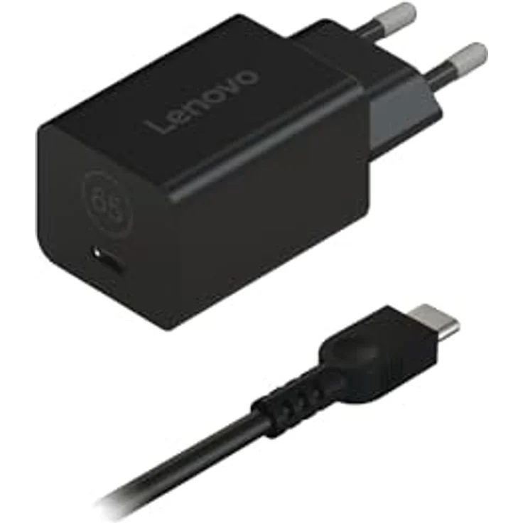 Lenovo GaN Nano 65W Adapter (P), Notebook-Netzteil mit USB-C und 1,8 m Kabel, Schwarz – Bild 1