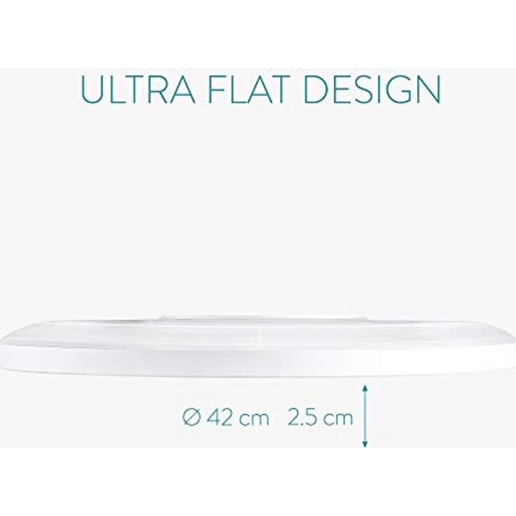 Navaris LED Deckenleuchte mit zusätzlicher Hintergrundbeleuchtung - dimmbar - 22 Watt - 42 x 2,8cm - 4000K - ultra flach rund, weiß – Bild 5