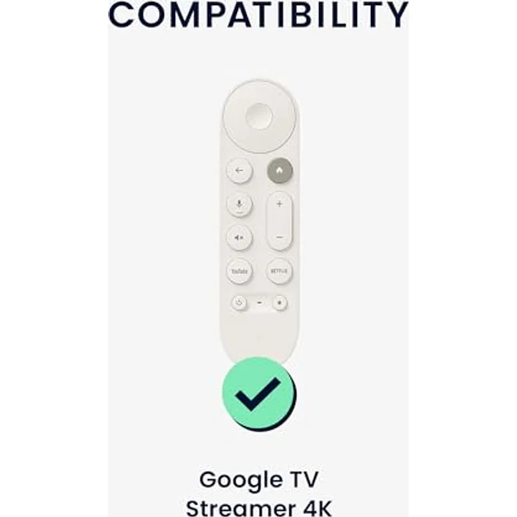 kwmobile Hülle Fernbedienung kompatibel mit Google TV Streamer 4K - Silikon Case in Schwarz, flexibel & elastisch – Bild 2
