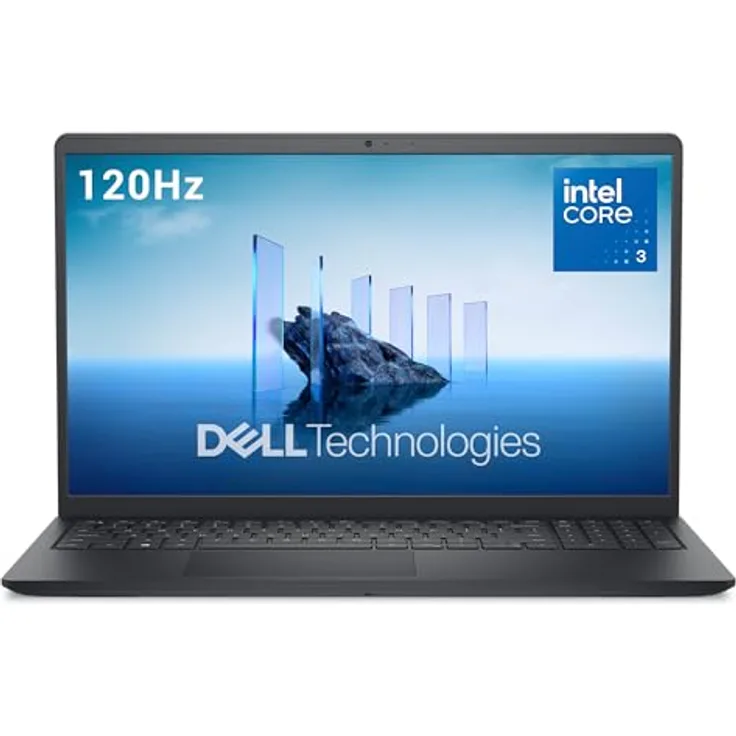 Dell 15 Laptop DC15250, 15.6" FHD 120Hz, Intel Core i3 100U, 8GB RAM, 512GB SSD, Windows 11 Home, Backlit QWERTZ Keyboard, Schwarz