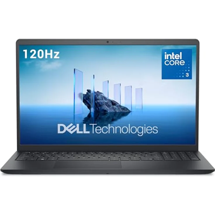 Dell 15 Laptop DC15250, 15.6" FHD 120Hz, Intel Core i3 100U, 8GB RAM, 512GB SSD, Windows 11 Home, Backlit QWERTZ Keyboard, Schwarz – Bild 1