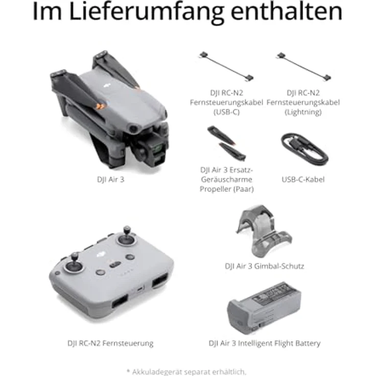 DJI Air 3 (DJI RC-N2) Drohne mit 2 Primärkameras, 46 Min. max. Flugzeit, 48-MP-Fotos, 4K/60fps-HDR-Video, Omnidirektionale Hindernisvermeidung, O4, C1-Zertifikat – Bild 5