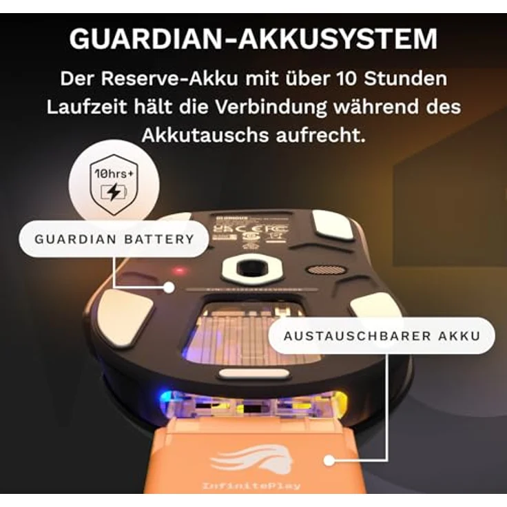 Glorious PC Gaming Race Glorious Model D 3 Wireless Mouse, kabellose Gaming-Maus mit 30K DPI-Sensor, 69 g, Schwarz – Bild 2