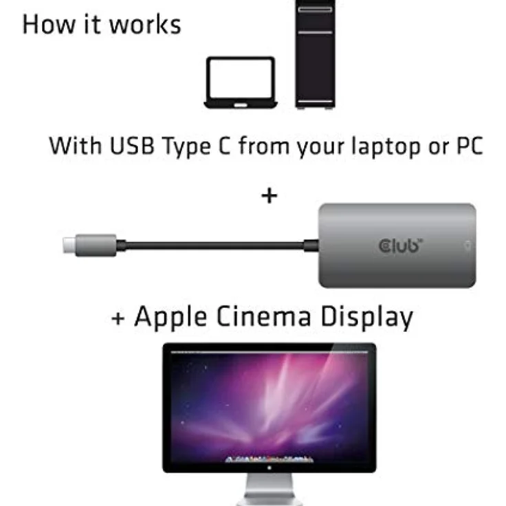 Club 3D USB Typ C zu Dual Link DVI-D Aktiver Adapter - Preisvergleich – Bild 4