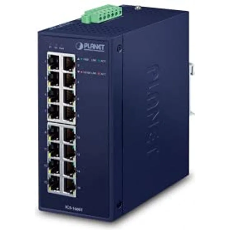 Planet IP30 Industrial 16-Port 10/100/1000T Gigabit Ethernet, IGS-1600T (10/100/1000T Gigabit Ethernet dual 12~48V DC/24V AC)