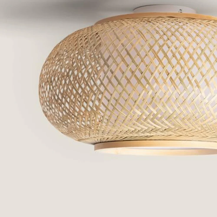 LEDKIA LIGHTING Deckenleuchte Rund Bambus Ø400 mm Denia Natürlich für Wohnzimmer, Küche, Schlafzimmer mit IP20 Schutz und hochwertiger Bambusverarbeitung – Bild 2