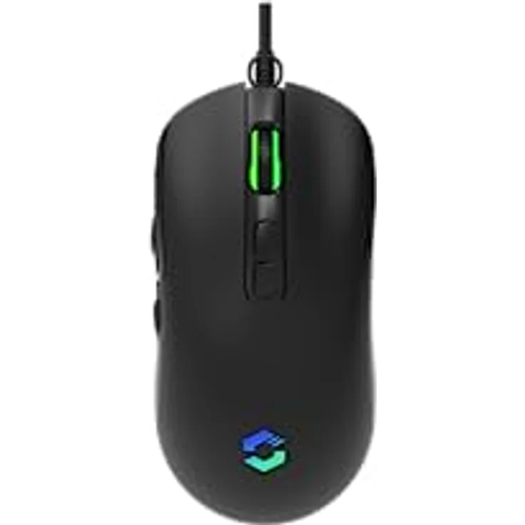 SPEEDLINK TAUROX Gaming Mouse – Gaming Maus mit Kabel, mehrfarbige LED-Beleuchtung, USB-Anschluss, 5 Tasten PC-Maus kabelgebunden, Zwei DPI-Schalter bis 7.200 DPI, ummanteltes Kabel, schwarz – Bild 1