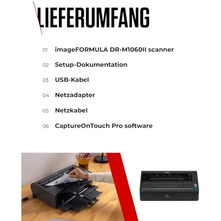 Canon imageFORMULA DR-M1060II Dokumentenscanner, Duplex, 600 dpi, USB 2.0 – Bild 8