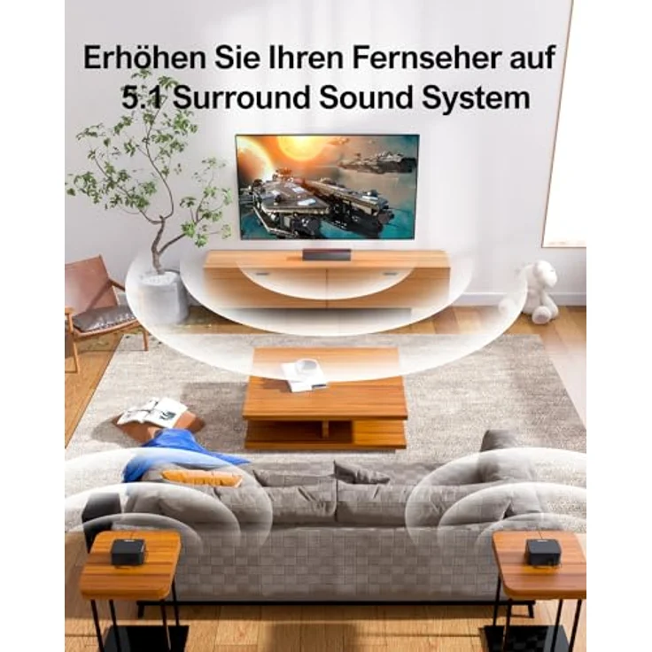 ULTIMEA 5.1 Surround Soundbar, Poseidon D50 Serie, mit 3D Surround Sound, Subwoofer und Rear-Lautsprechern – Bild 2